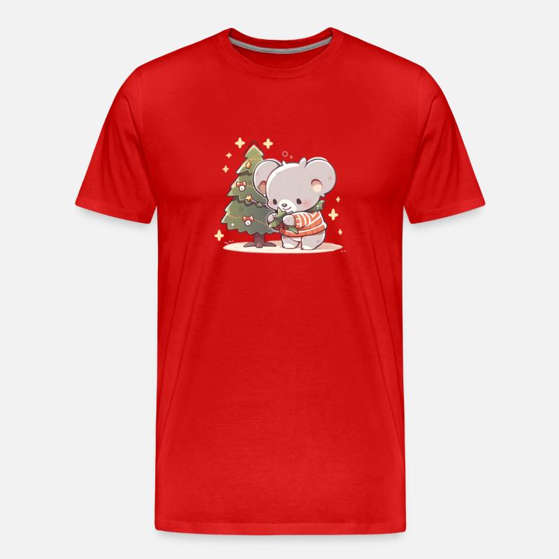 Koala Bear Christmastree - Männer Premium Bio T-Shirt - Rot