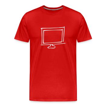 Bildschirm,Fernsehgerät,Fernseher,Glotze,TV,Röhre, - Männer Premium Bio T-Shirt - Rot - Vorne - Damien (186cm)