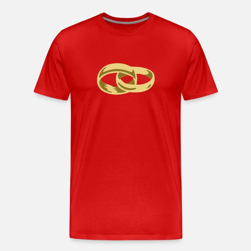 Eheringe - Männer Premium Bio T-Shirt - Rot