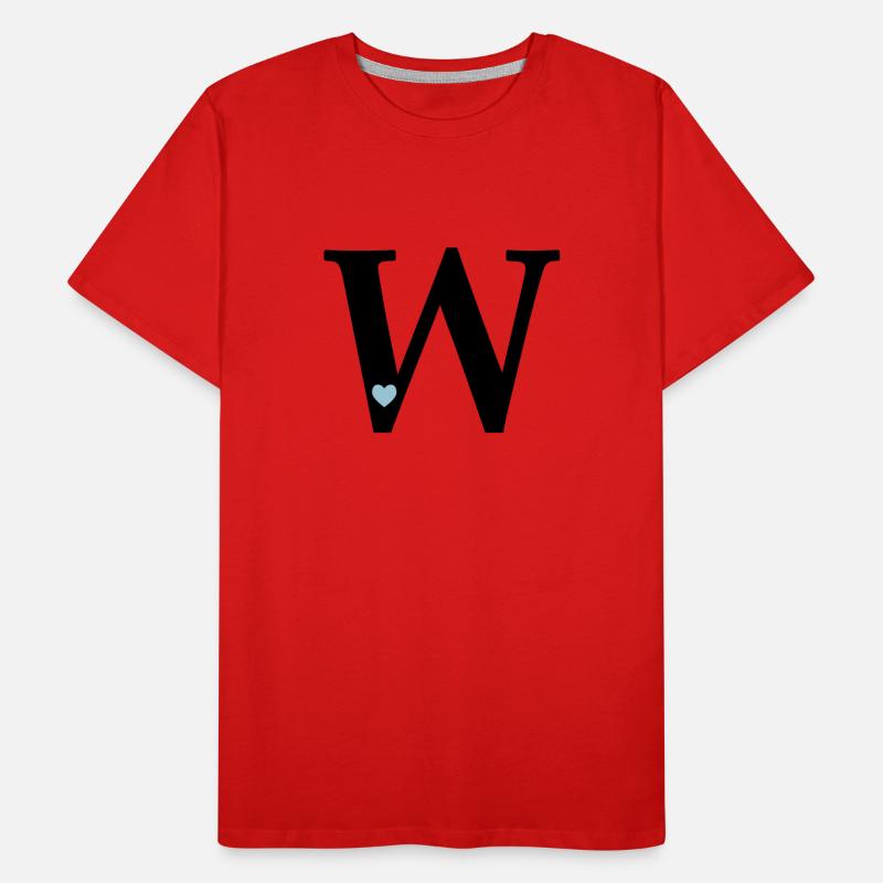 Buchstabe W Anfangsbuchstabe Männer Premium Bio T-Shirt