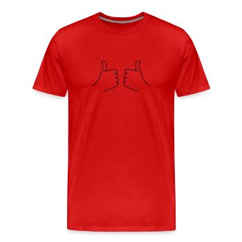 daumen_hoch - Männer Premium Bio T-Shirt - Rot - Vorne - Damien (186cm)