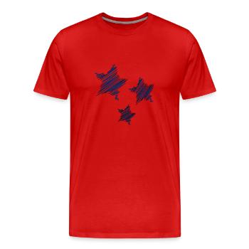 ETOILE. STAR. ETOILES. FÊTE. ANNIVERSAIRE. NOËL. C - T-shirt bio Premium Homme - rouge - Devant - Damien (186cm)