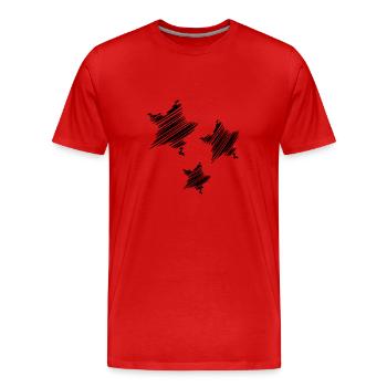ETOILE. STAR. ETOILES. FÊTE. ANNIVERSAIRE. NOËL - T-shirt bio Premium Homme - rouge - Devant - Damien (186cm)