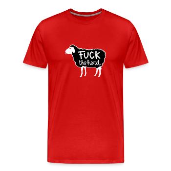 black sheep - Men's Premium Organic T-Shirt - red - Front - Damien (186cm)
