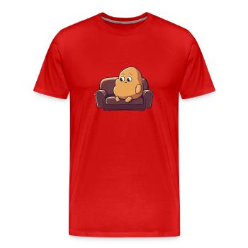 Couch potato - Men's Premium Organic T-Shirt - red - Front - Damien (186cm)