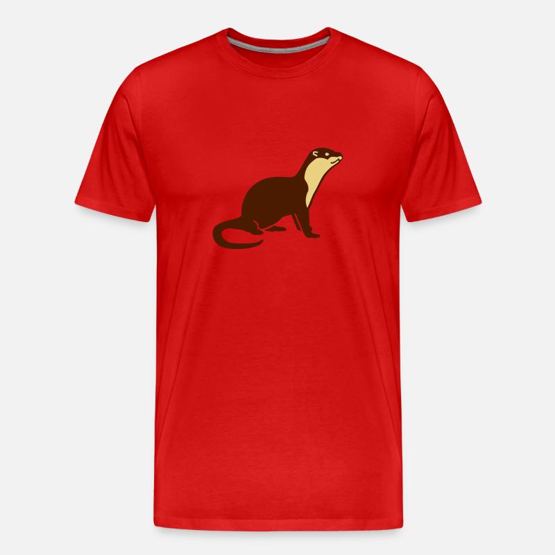 Otter - Männer Premium Bio T-Shirt - Rot