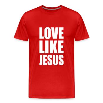 Love like jesus - Männer Premium Bio T-Shirt - Rot - Vorne - Damien (186cm)