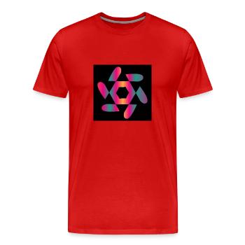KUNST. ENTWURF. GEEK. WEINLESE. GRAFIK. MANGA - Männer Premium Bio T-Shirt - Rot - Vorne - Damien (186cm)