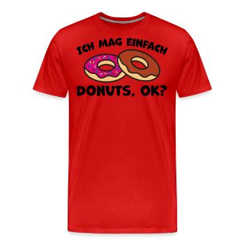 Donut Spruch Humor - Männer Premium Bio T-Shirt - Rot - Vorne - Damien (186cm)
