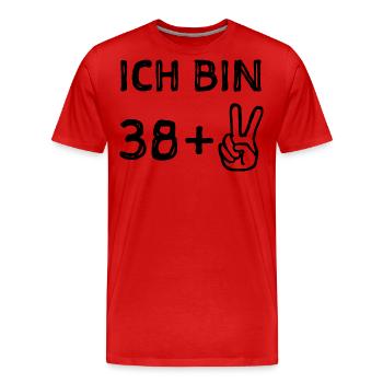 40. Geburtstag Geburtstagsgruß - Männer Premium Bio T-Shirt - Rot - Vorne - Damien (186cm)