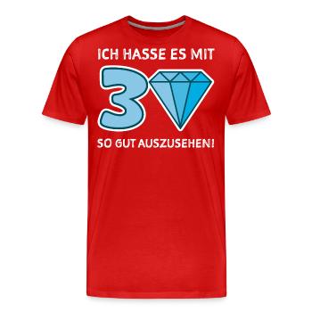 30 Jahre Geburtstag - Männer Premium Bio T-Shirt - Rot - Vorne - Damien (186cm)
