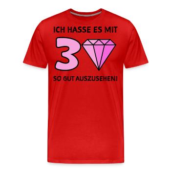 30 Jahre Gratulieren Geburtstagsgruß - Männer Premium Bio T-Shirt - Rot - Vorne - Damien (186cm)