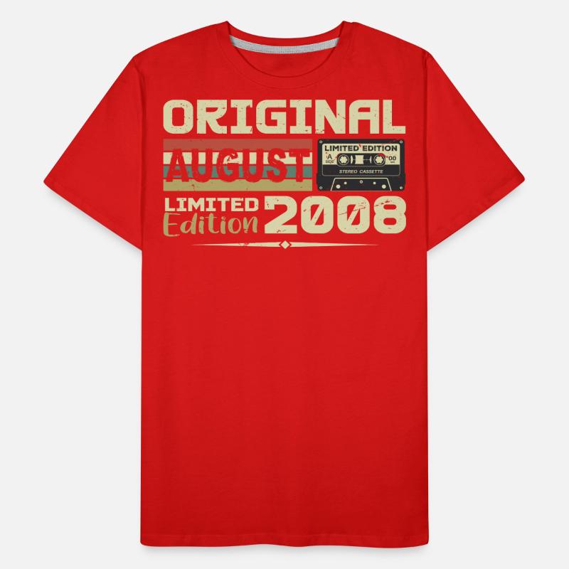 Août 2008 - Né en Août 2008 Construit en Août 2008 T-shirt bio Premium Homme