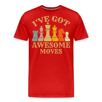 Ich habe tolle Moves - Männer Premium Bio T-Shirt - Rot - Vorne - Damien (186cm)