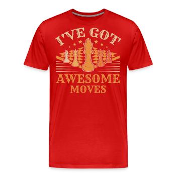 Ich habe tolle Moves - Männer Premium Bio T-Shirt - Rot - Vorne - Damien (186cm)