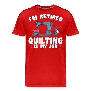 Quilten Frauen Mama Oma Stich Näherin Quilter - Männer Premium Bio T-Shirt - Rot - Vorne - Damien (186cm)
