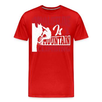 Ma bouée de sauvetage, c’est l’alpinisme, les aventures de randonnée - T-shirt bio Premium Homme - rouge - Devant - Damien (186cm)