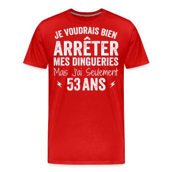 53rd Birthday Gift Funny 53 Years - Men's Premium Organic T-Shirt - red - Front - Damien (186cm)