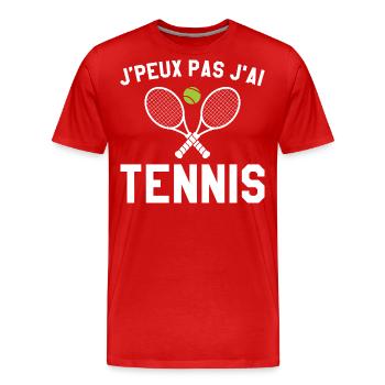 Ich kann kein Tennisgeschenk Tennisspieler haben - Männer Premium Bio T-Shirt - Rot - Vorne - Damien (186cm)