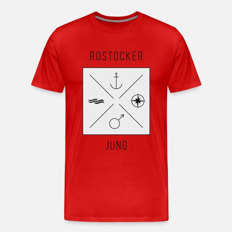 Rostocker Jung - Männer Premium Bio T-Shirt - Rot