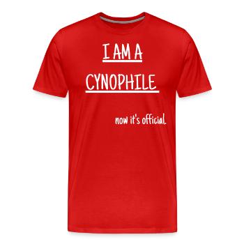 Je suis cynophile - T-shirt bio Premium Homme - rouge - Devant - Damien (186cm)