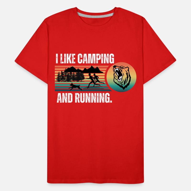 J’aime le camping et la course à pied T-shirt bio Premium Homme
