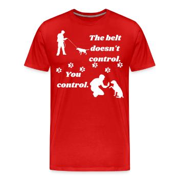 Dog walking - Men's Premium Organic T-Shirt - red - Front - Damien (186cm)