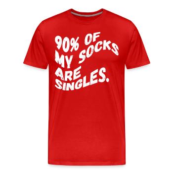 Single socks - Men's Premium Organic T-Shirt - red - Front - Damien (186cm)