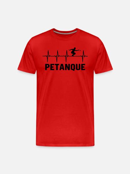 Petanque Boule Heartbeat Boccia Players - Men's Premium Organic T-Shirt - red