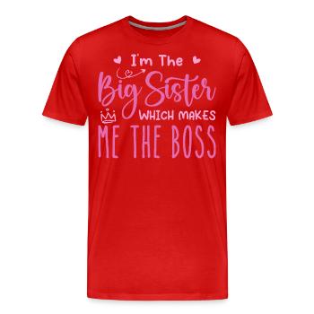 i'm the big sister - T-shirt bio Premium Homme - rouge - Devant - Damien (186cm)