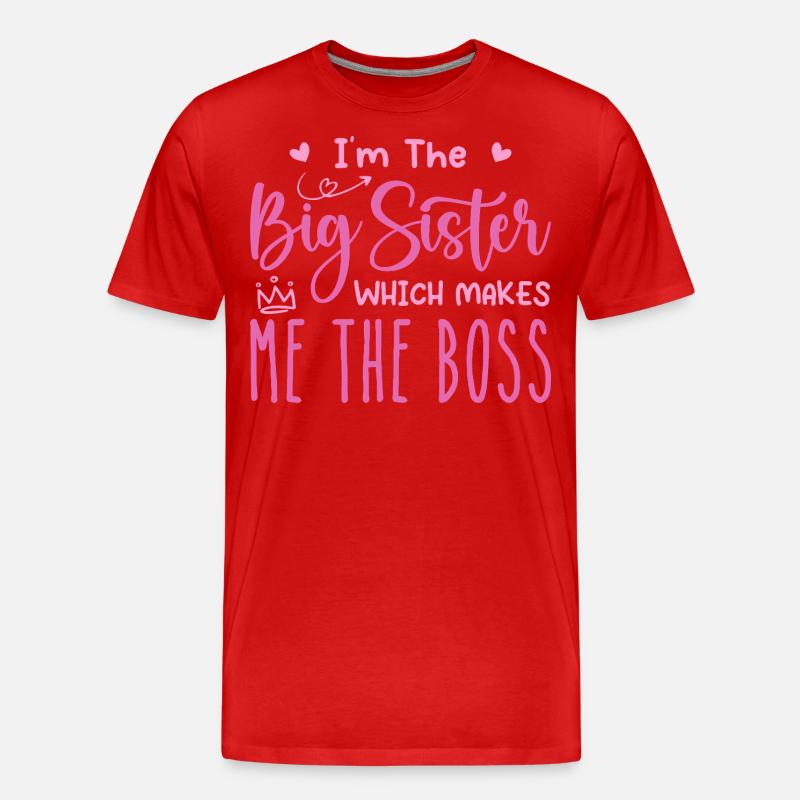 Ich bin die große Schwester - Männer Premium Bio T-Shirt - Rot