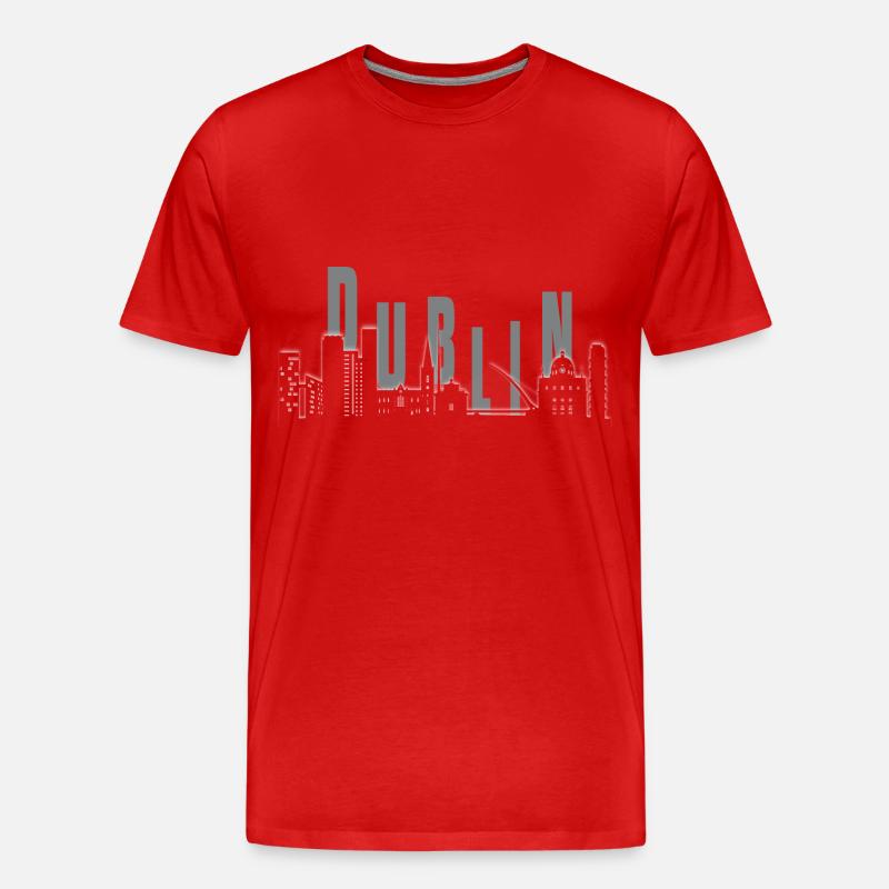 dublin skyline - Männer Premium Bio T-Shirt - Rot