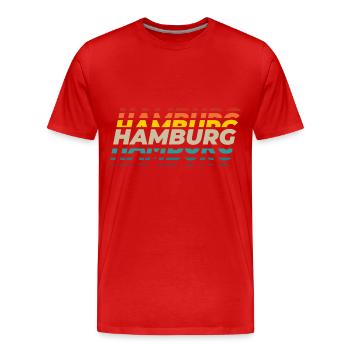 Hamburg City Vintage Design - Men's Premium Organic T-Shirt - red - Front - Damien (186cm)