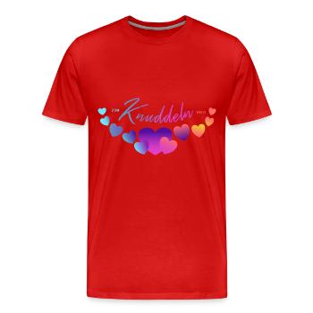 zum knuddeln kuscheln liebhaben Herzen - Männer Premium Bio T-Shirt - Rot - Vorne - Damien (186cm)