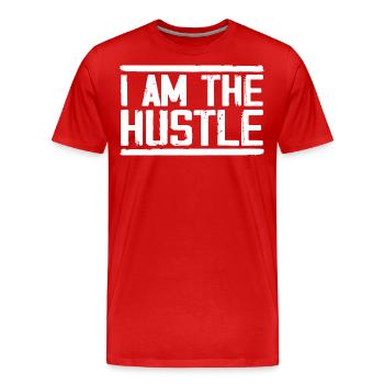 Ich bin der Hustle Funny Geschäftsinhaber, CEO - Männer Premium Bio T-Shirt - Rot - Vorne - Damien (186cm)