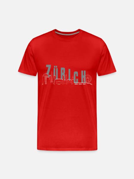 Horizon de Zurich - T-shirt bio Premium Homme - rouge