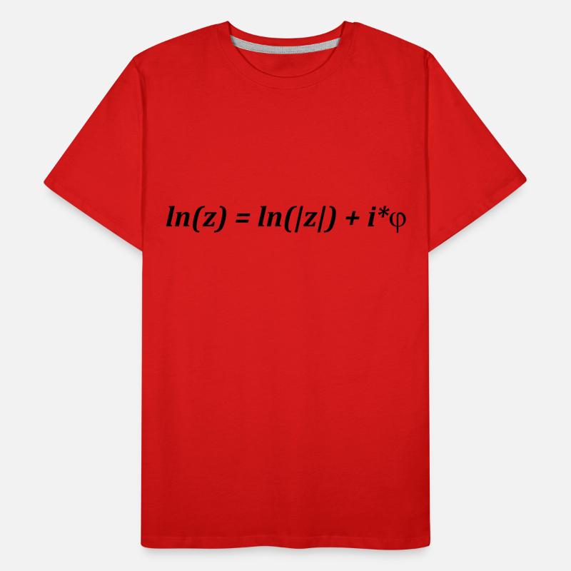 Formula Math Mathematical ln(z) = ln(|z|) + i*j Men's Premium Organic T-Shirt