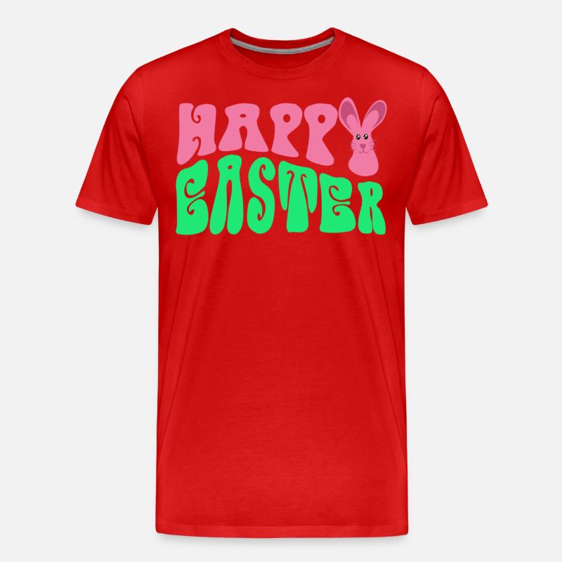 Frohe Ostern - Happy Easter - Männer Premium Bio T-Shirt - Rot