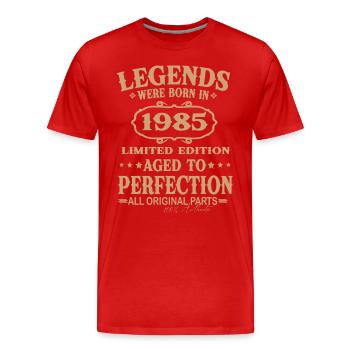 Legenden wurden 1985 geboren - Männer Premium Bio T-Shirt - Rot - Vorne - Damien (186cm)