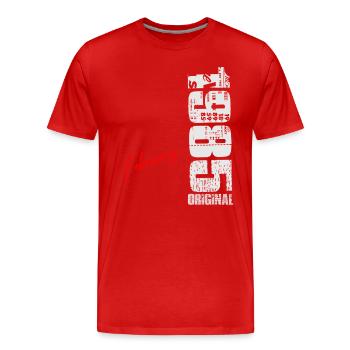 Februar 1985 Jahrgang geboren Geburtstag Retro - Männer Premium Bio T-Shirt - Rot - Vorne - Damien (186cm)