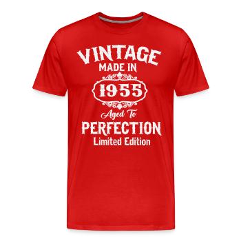 Vintage 1955 Original Vintage Cadeau d’anniversaire - T-shirt bio Premium Homme - rouge - Devant - Damien (186cm)