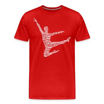 Ballet Danseurs Danseurs Typographie Garçons Ballet - T-shirt bio Premium Homme - rouge - Devant - Damien (186cm)
