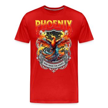 Phoenix Phoenix Fire Flames Mythologie des oiseaux - T-shirt bio Premium Homme - rouge - Devant - Damien (186cm)