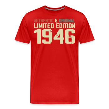 1946 Cadeau Anniversaire 1946 Vintage 1946 Rétro - T-shirt bio Premium Homme - rouge - Devant - Damien (186cm)