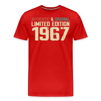 1967 Geburtstagsgeschenk 1967 Jahrgang 1967 Retro - Männer Premium Bio T-Shirt - Rot - Vorne - Damien (186cm)