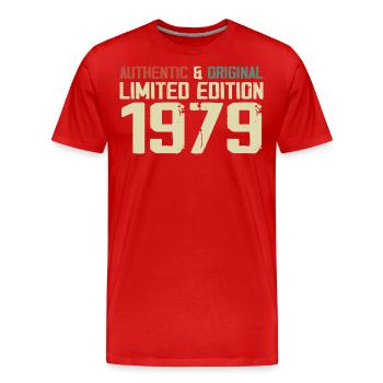 1979 Geburtstagsgeschenk 1979 Jahrgang 1979 Retro - Männer Premium Bio T-Shirt - Rot - Vorne - Damien (186cm)