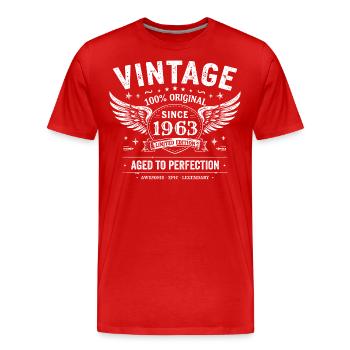 1963 Vintage 1963 62e Anniversaire 1963 Rétro 1963 - T-shirt bio Premium Homme - rouge - Devant - Damien (186cm)