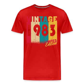 40 Anniversaire 40 Années Né 1983 - T-shirt bio Premium Homme - rouge - Devant - Damien (186cm)