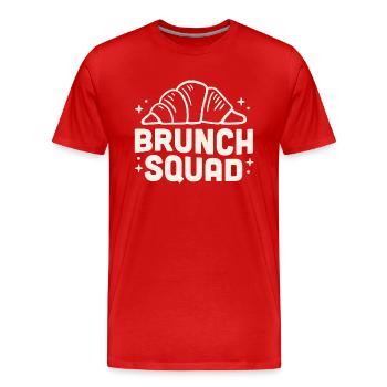 Brunch squad croissants - T-shirt bio Premium Homme - rouge - Devant - Damien (186cm)