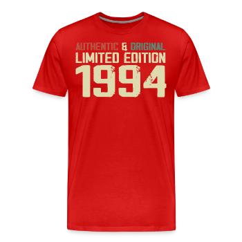 1994 Geburtstagsgeschenk 1994 Jahrgang 1994 Retro - Männer Premium Bio T-Shirt - Rot - Vorne - Damien (186cm)